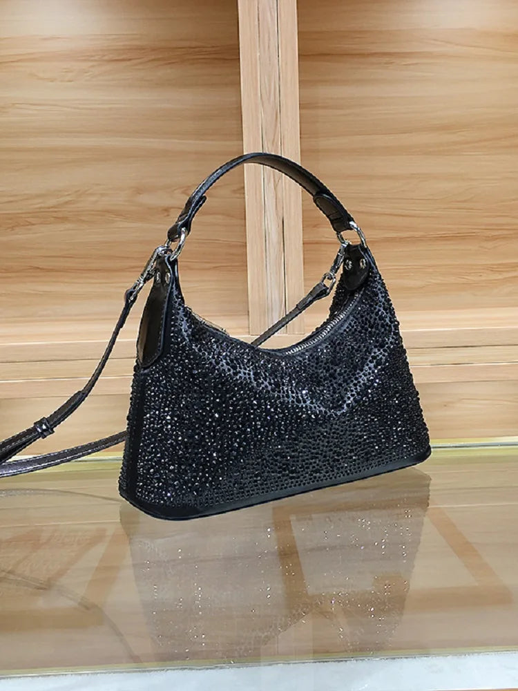 Large Capacity Rhinestone Evening Handbag for Women