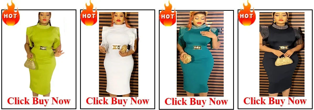 Customized African Wedding Party Dreses for Women Spring Autumn African Short Sleeve V-neck Polyester Green Pink Red Long Dress