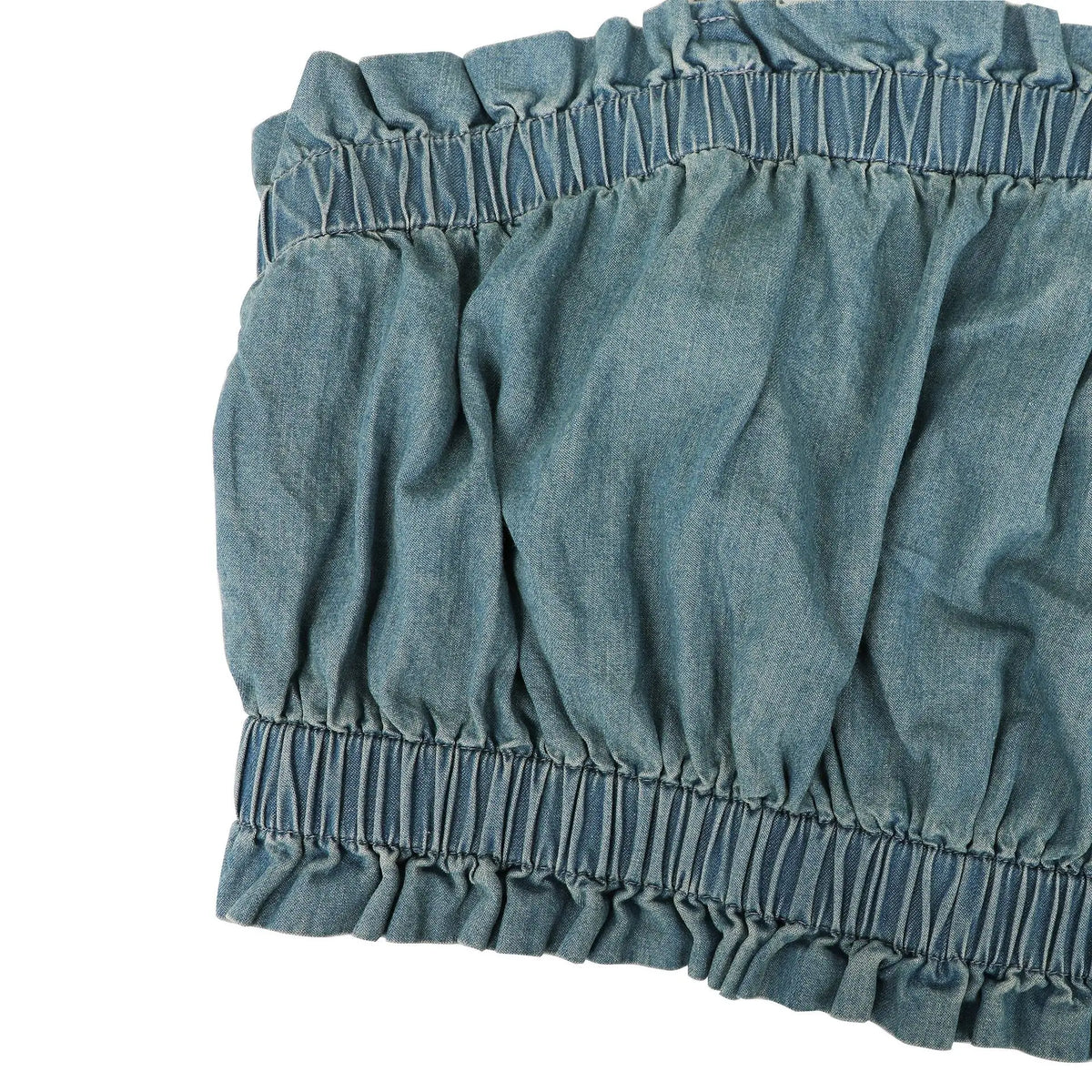 Ruched Spaghetti Strap Denim Two Piece Set for Women