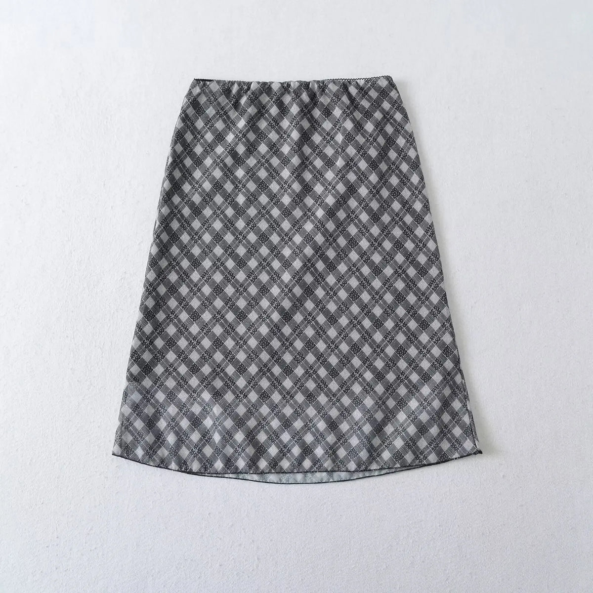 Printed High Waist A-Line Mid-Calf Skirt