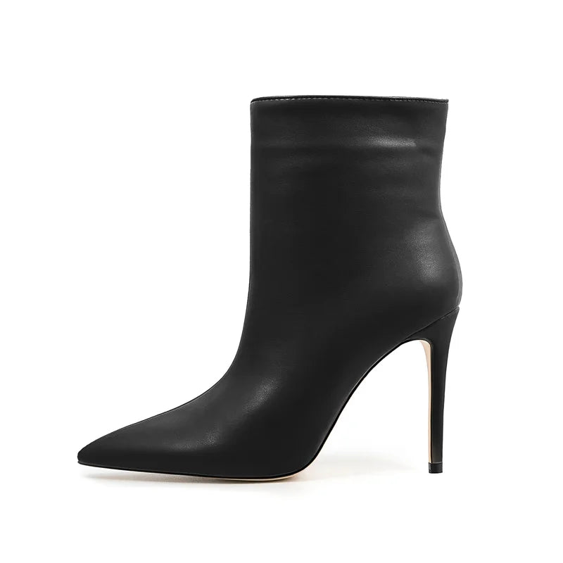 Pointed Toe Zipper Retro Stone Pattern Ankle Boots For Women