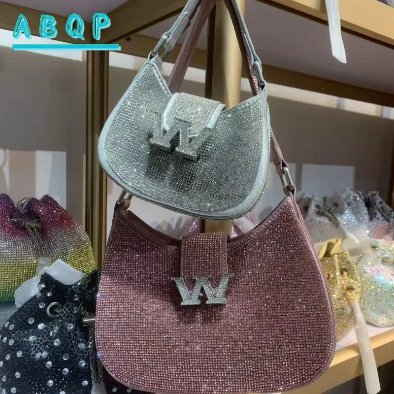 New Diamond-encrusted Handbag Luxury Diamond-encrusted Shiny Dinner Party Women's Handbag Diamond-encrusted Women's Shoulder Bag