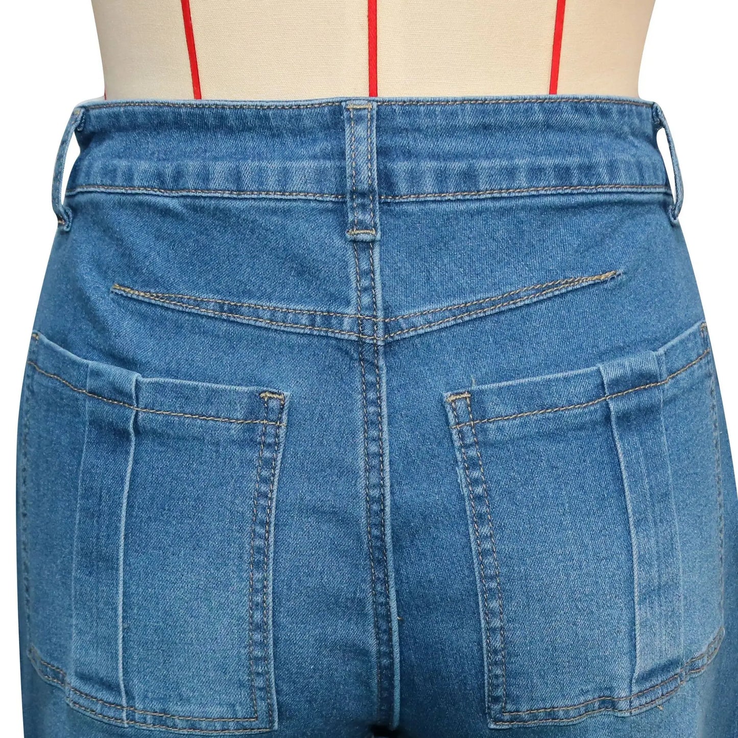 High Waisted Wide Leg Denim Jeans With Detachable Skirt For Women