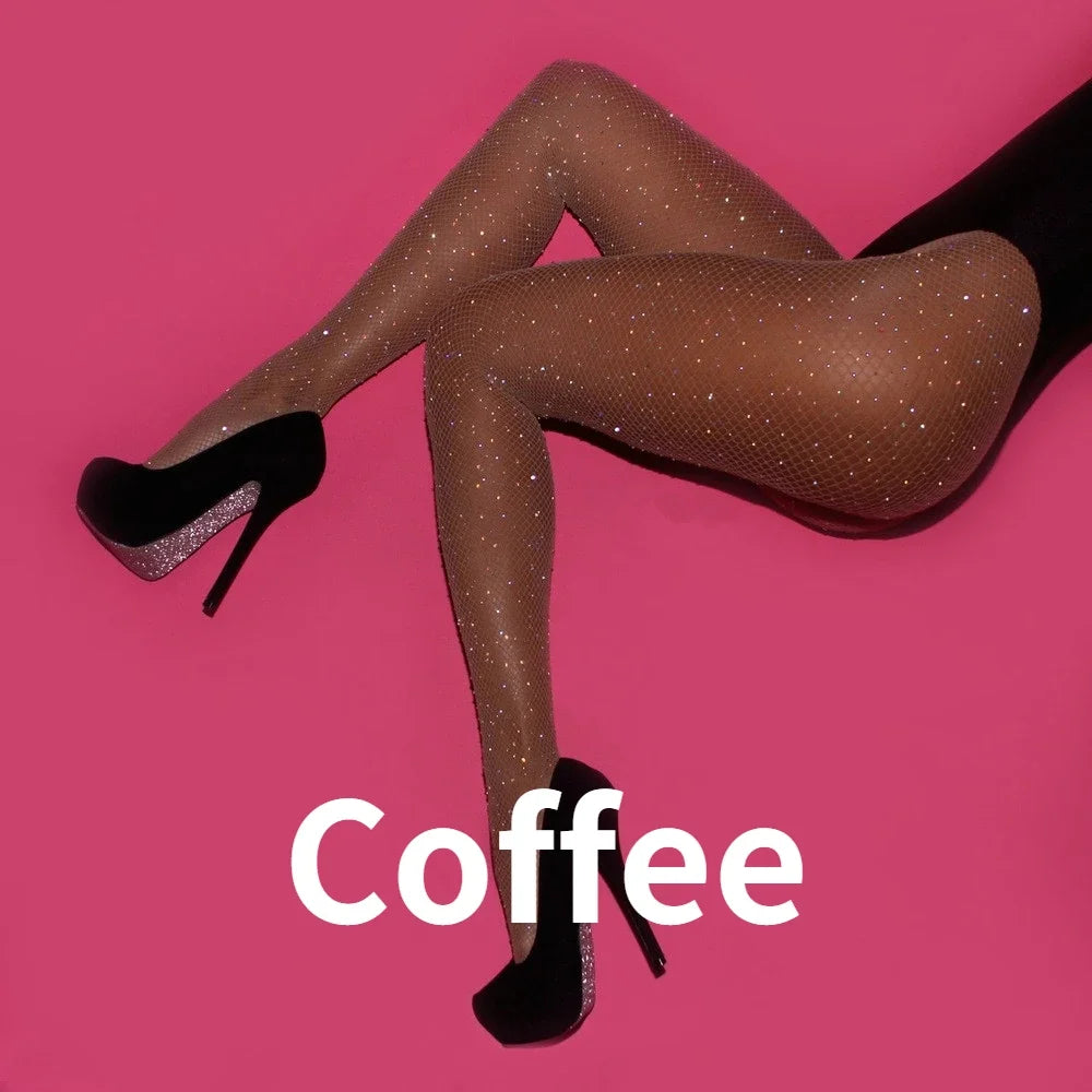 Stylish Rhinestone Mesh Fishnet Pantyhose for Women