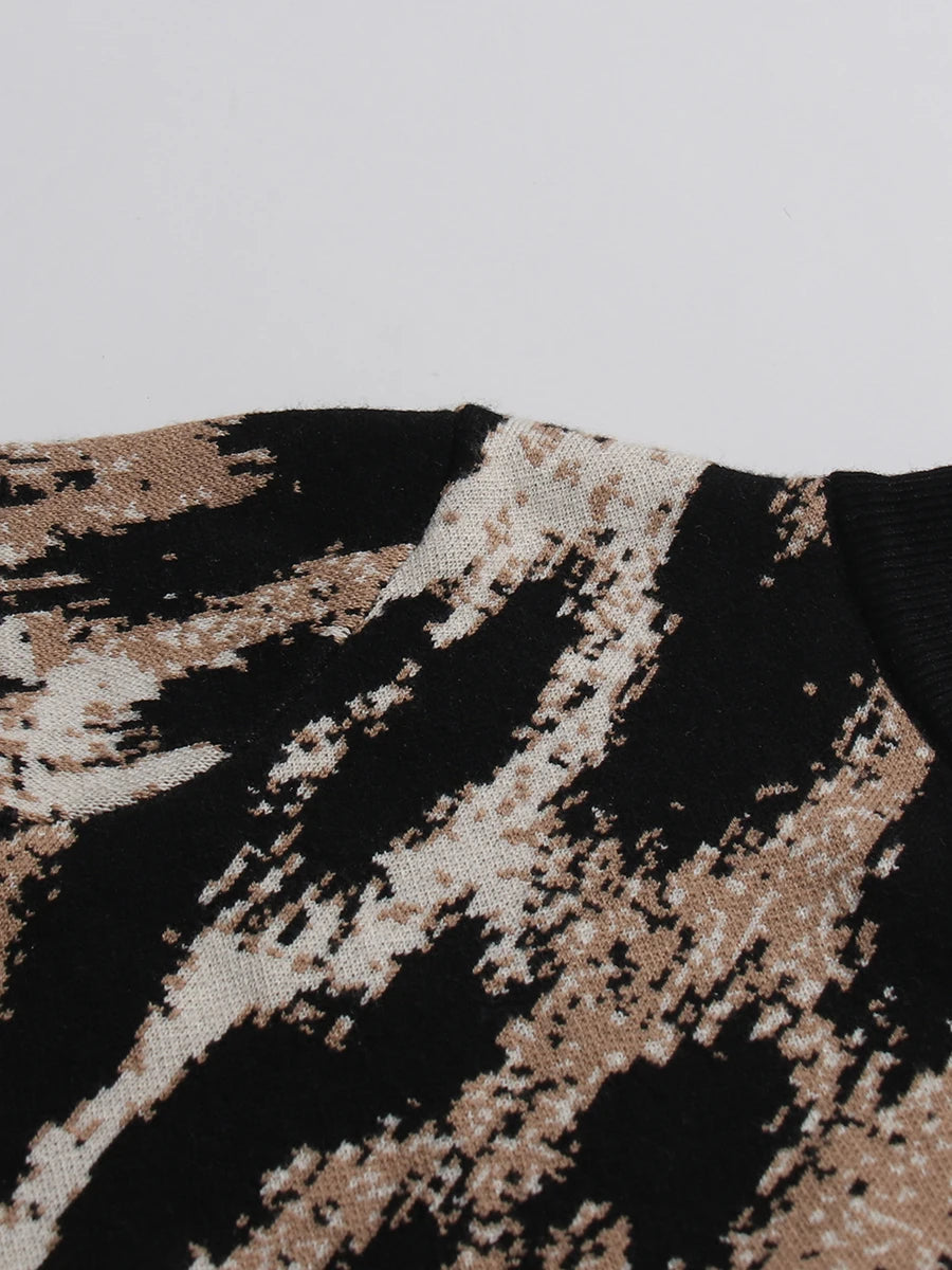 Leopard Print Long Sleeve Sheath Dress