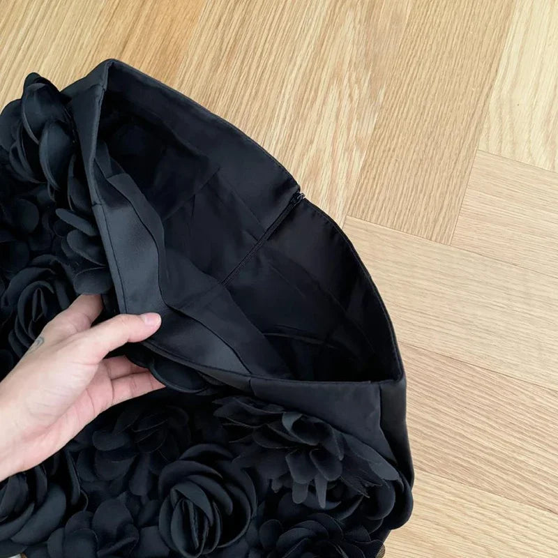 Vintage Textured Floral A-Line Mini Skirt for Women