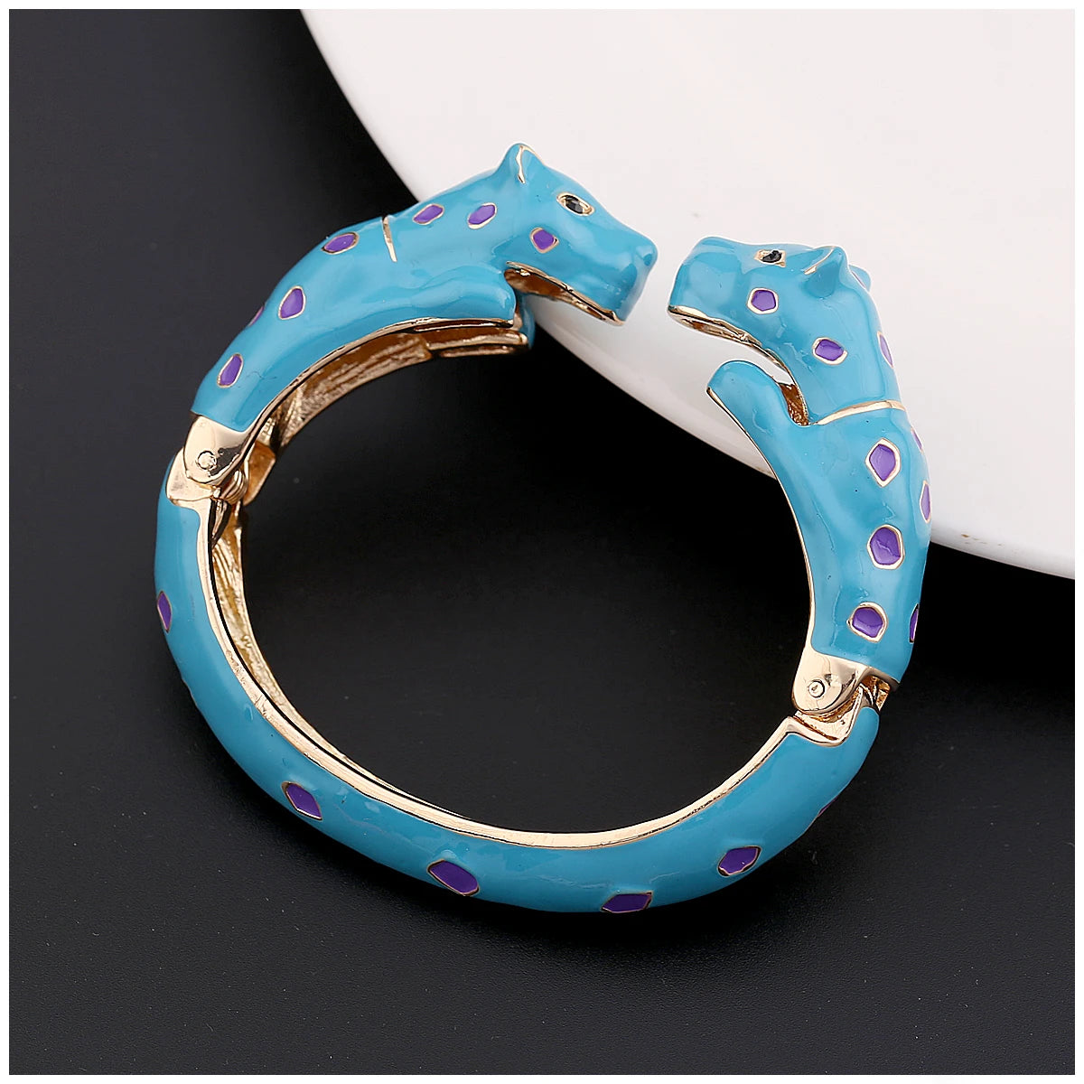 Fashion Colorful Double Leopard Cuff Bracelet for Women