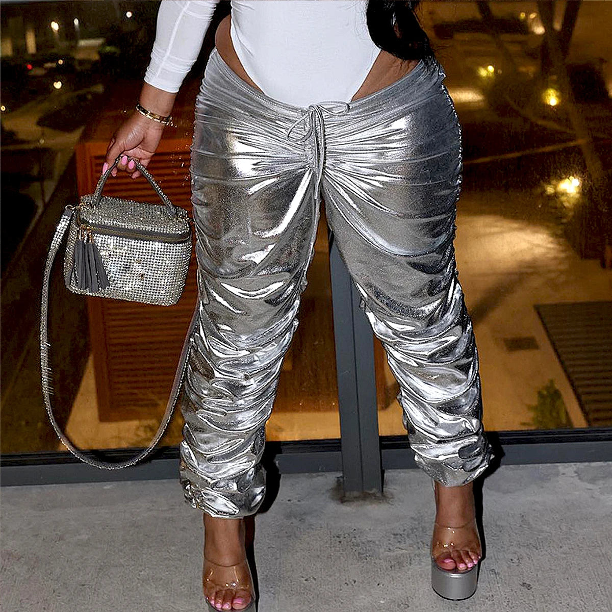 Mid Rise Disco Pants