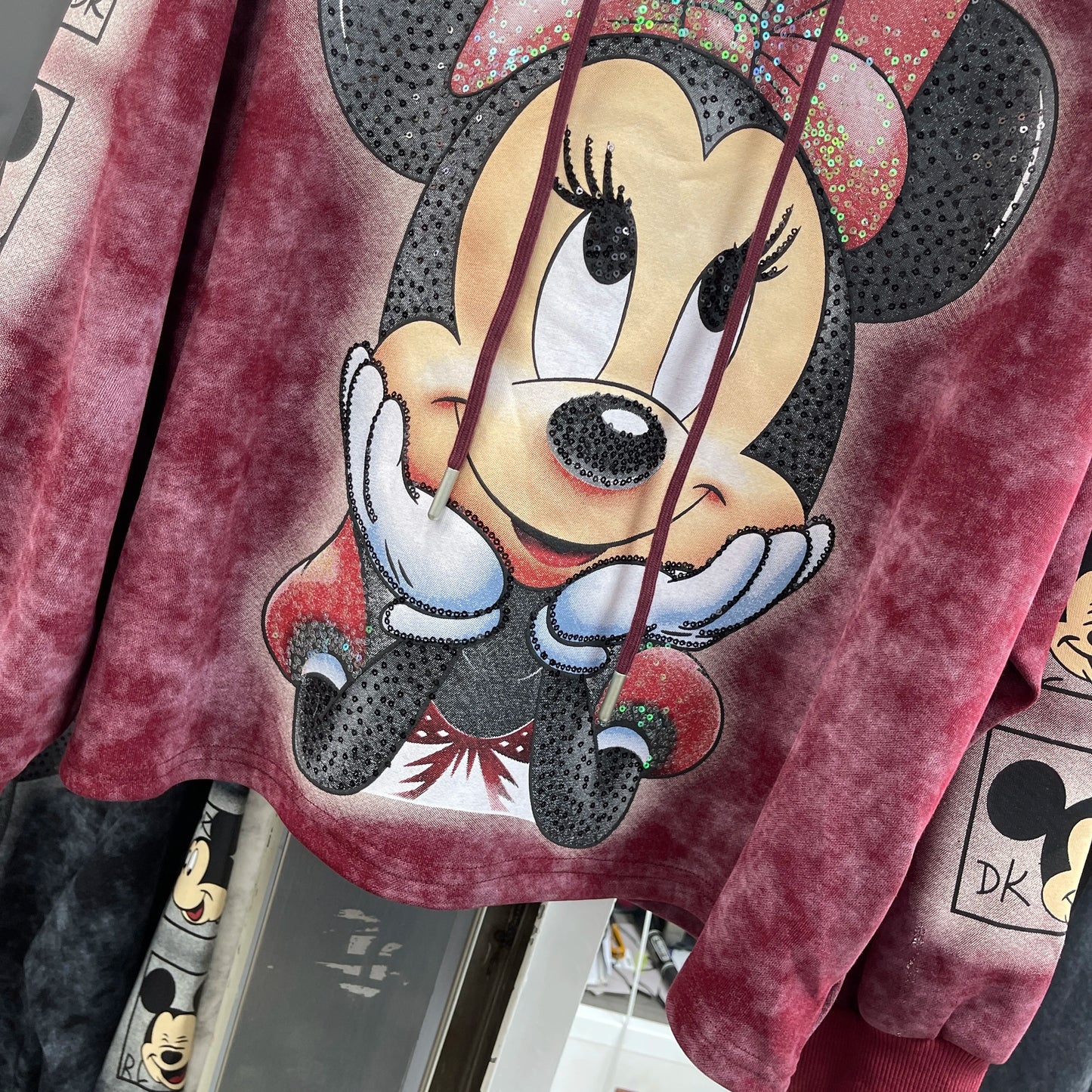 2025 Autumn Winter Heavy Industry Sequin Cartoon Loose Sudaderas Fashion Hoodie Women's Autumn Winter Hooded Pullover Sweatshirt