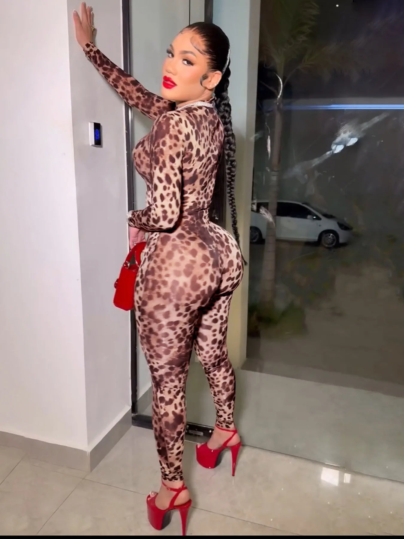 FAGADOER Y2K Sexy Leopard Print Bodycon Jumpsuits Women Spring New Skinny One Piece Rompers Midnight Streetwear Workout Overalls
