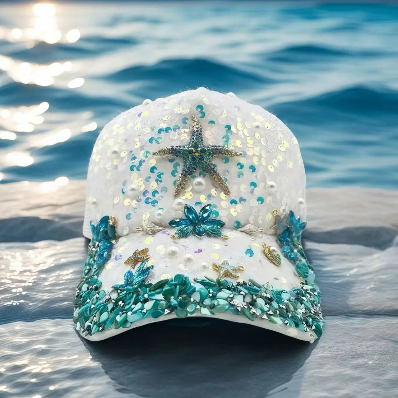 Black Luxury Steampunk Rhinestone Baseball Cap for Women