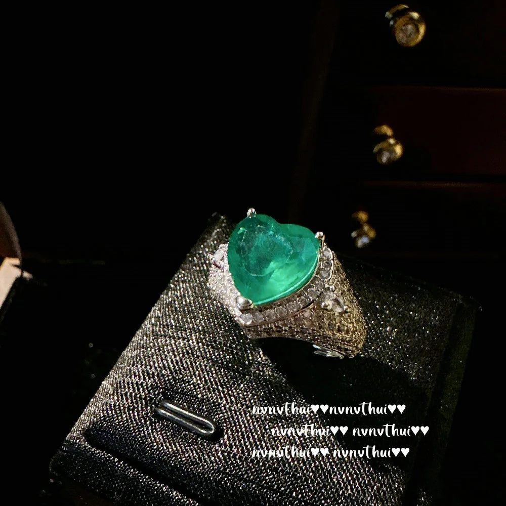 Heart Shaped Tourmaline Jewelry Set for Women