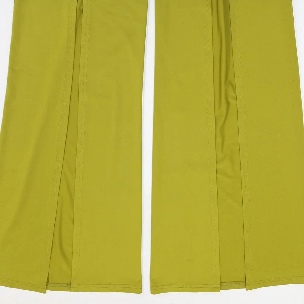Ruched Slash Neck Top and Wide Leg Pants Set for Women