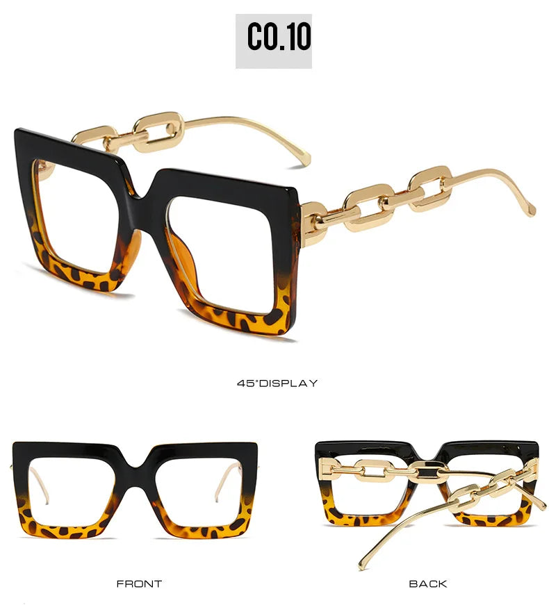 Oversized Square Blue Light Reading Glasses for Women