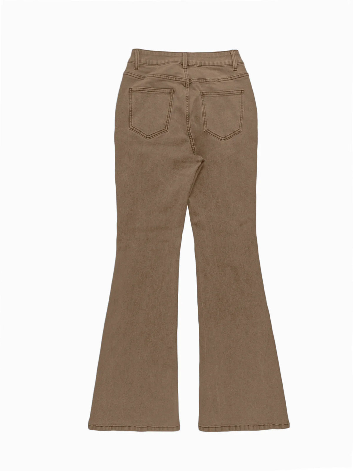 High Waisted Flared Slim Fit Jeans With Pockets for Women
