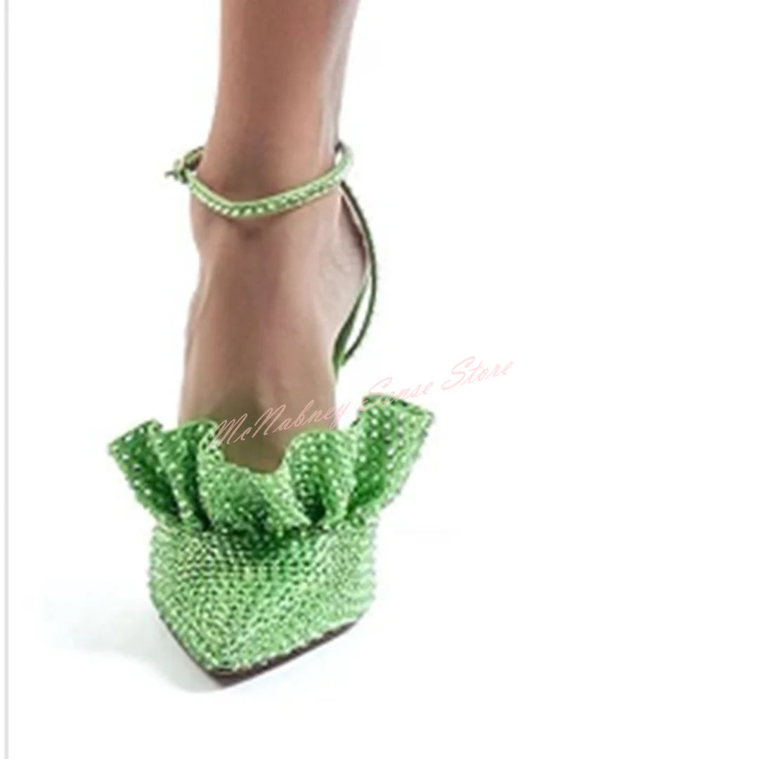 Glamorous Crystal Slingback Stiletto Pumps For Women