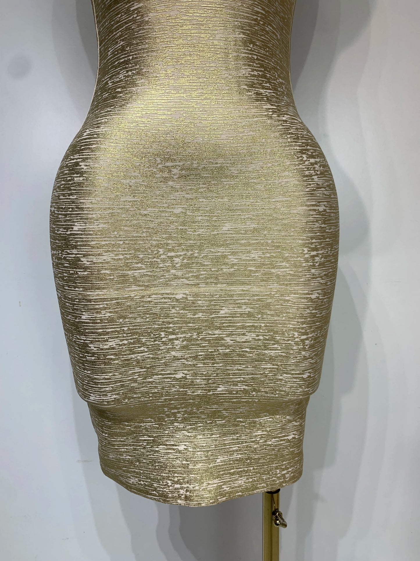 High Quality Celebrity Elegant Gold Bodycon Bandage Dress Women Sexy Nightclub Evening Party Luxury Birthday Dress Vestidos