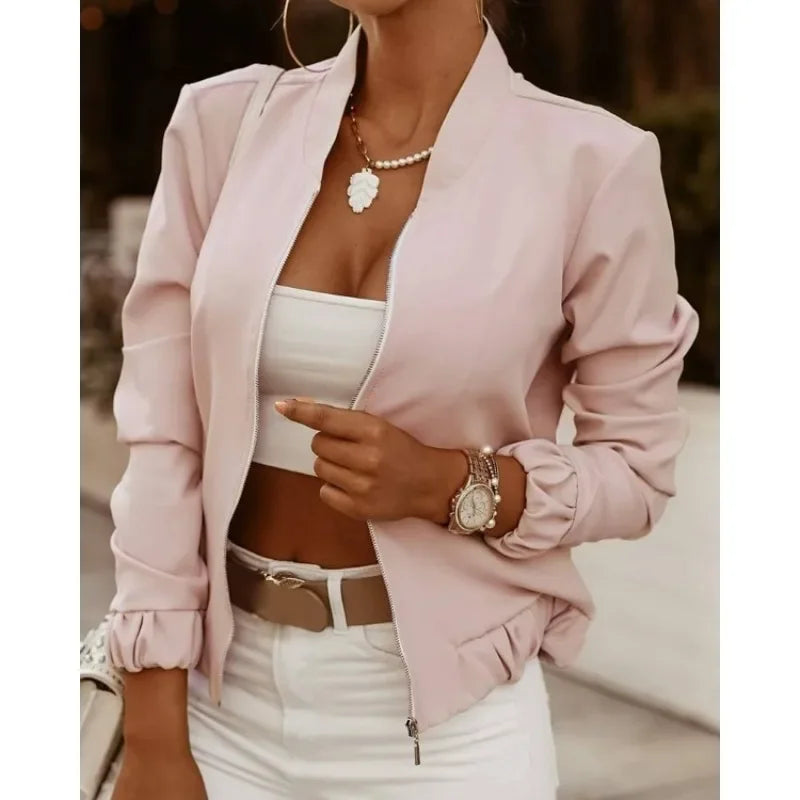 Stand Collar Zip Jacket