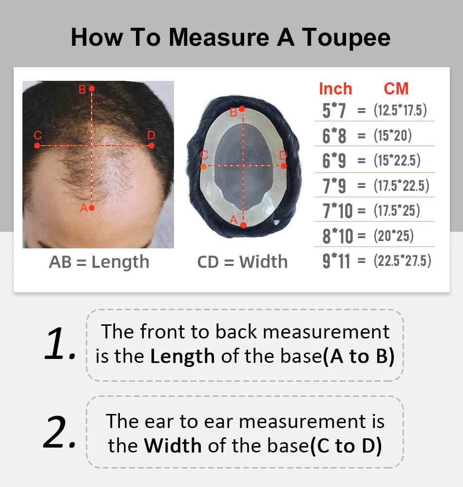 Natural Remy Hair Thin Skin Toupee Hair System for Men