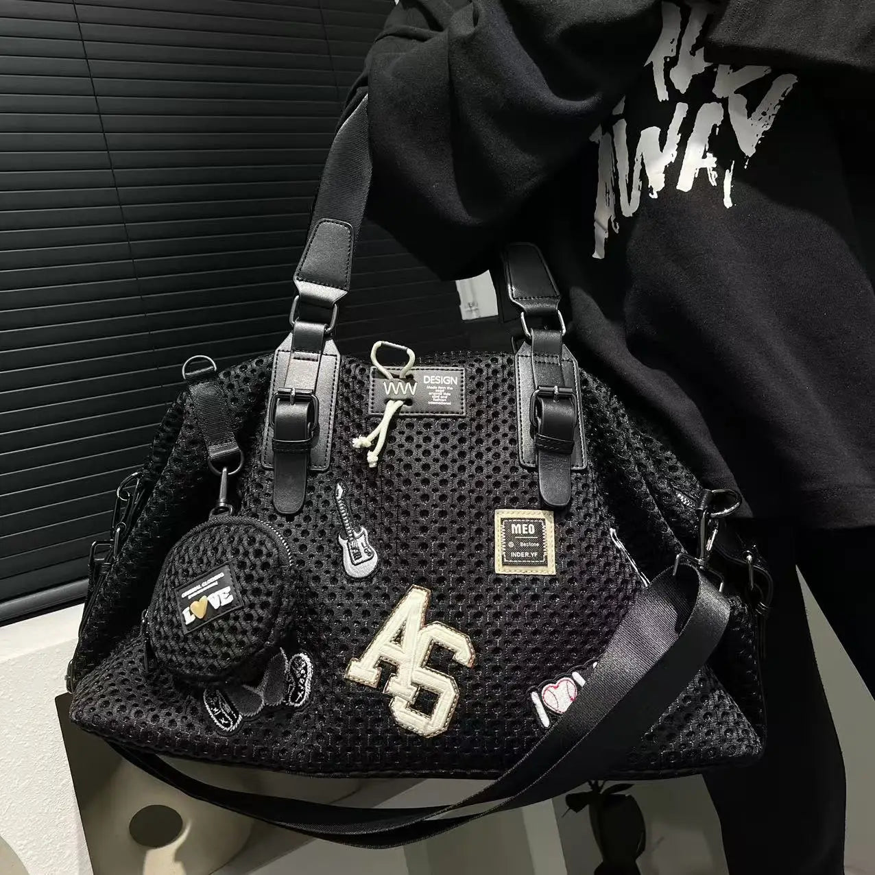 Large Capacity Durable Mesh Nylon Tote Bag for Women
