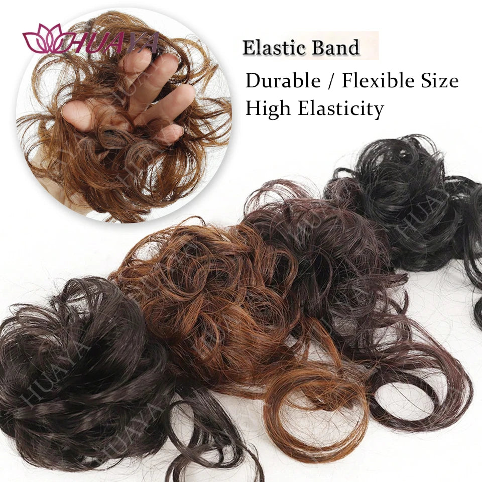 Double Pack Messy Synthetic Curly Hair Bun Wrap For Women