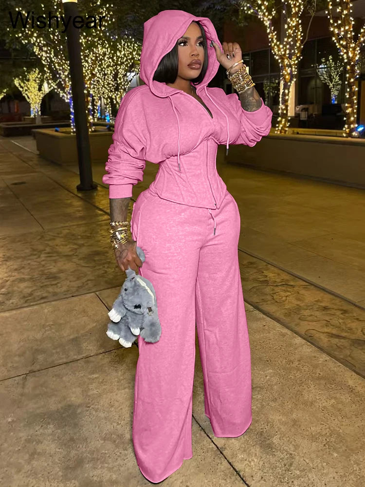 Cozy Autumn Hooded Tracksuit Set