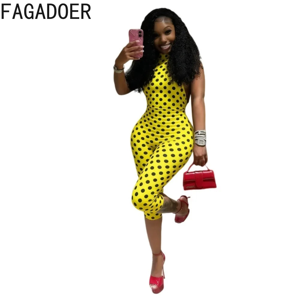 Colorful Patchwork Backless Bodycon Romper for Women