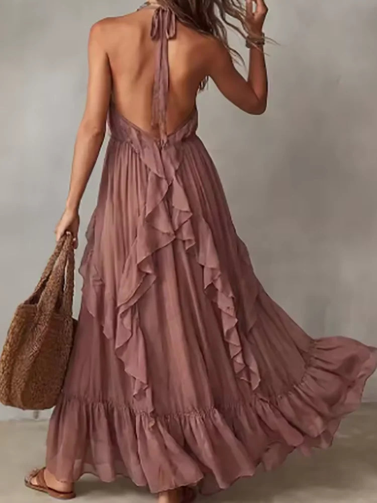 Bohemian Sleeveless Patchwork Maxi Dress for Women