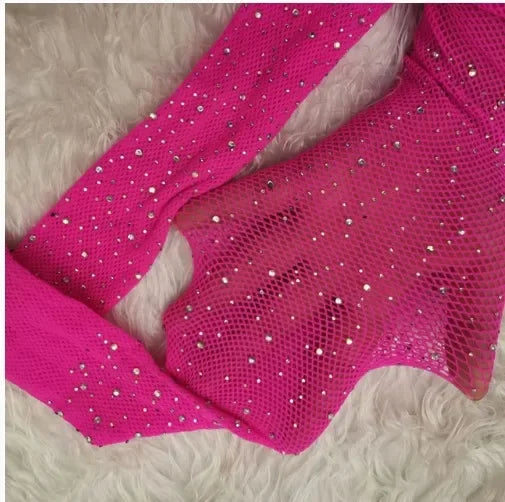 Stylish Rhinestone Mesh Fishnet Pantyhose for Women