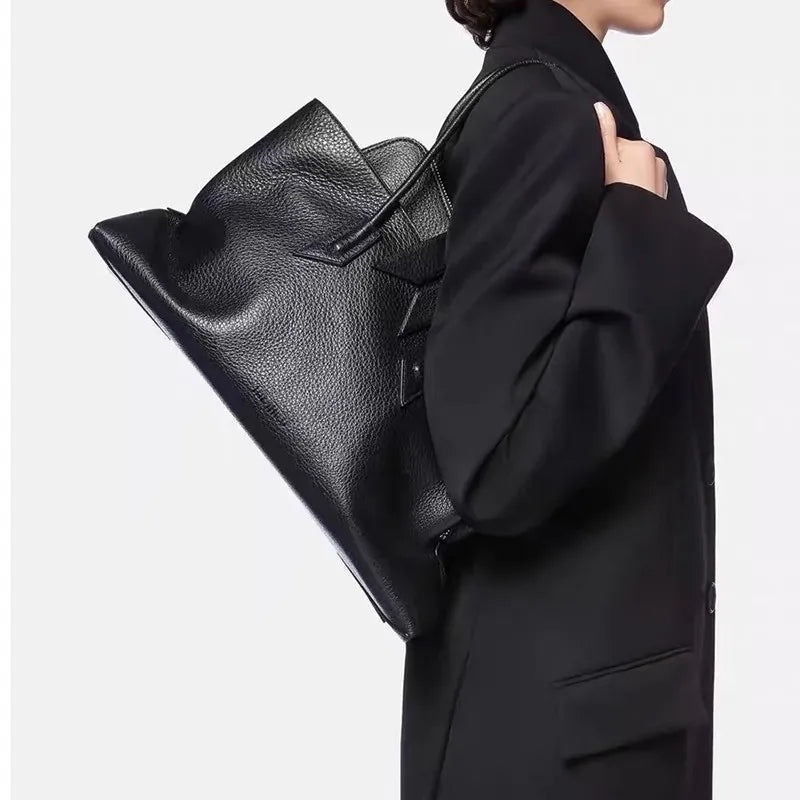 Retro Crocodile Pattern Large Capacity Tote Bag Design Women's Pleated  Leather Shoulder Bag Female Daily Commuter Bag 2025