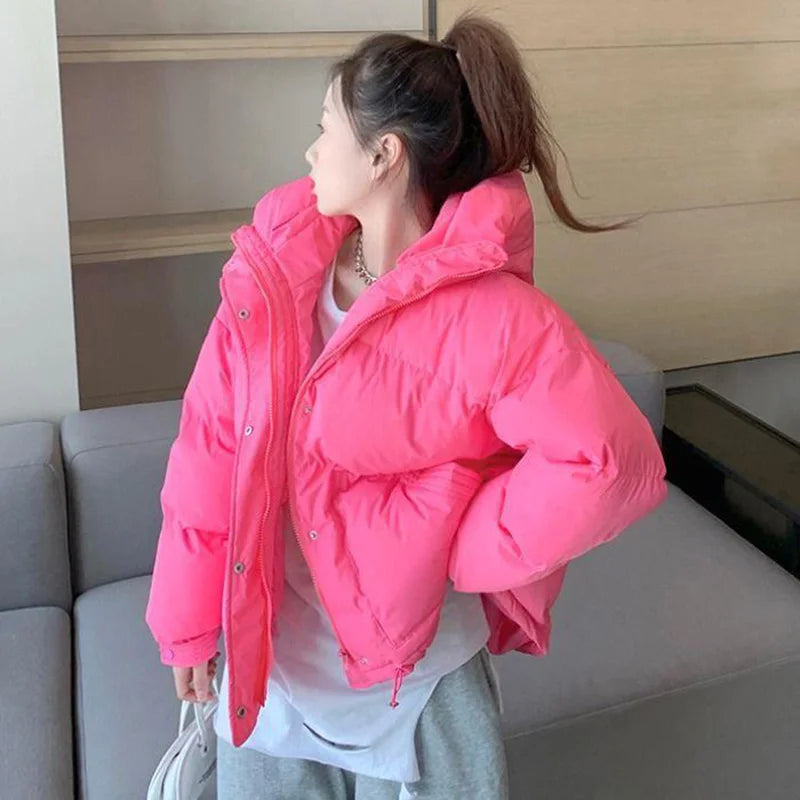 Warm Oversized Hooded Cotton Puffer Parka for Women