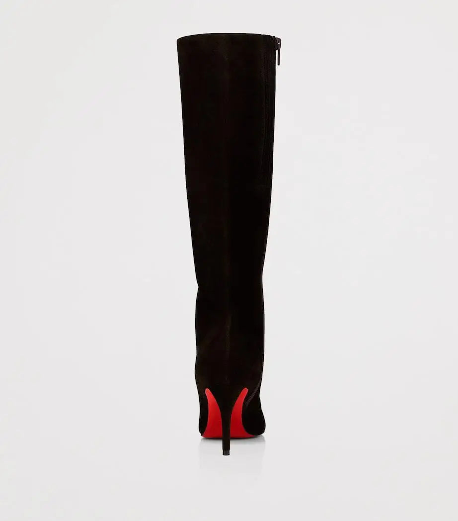Leopard Print Pointed Toe Stiletto Knee High Boots for Women