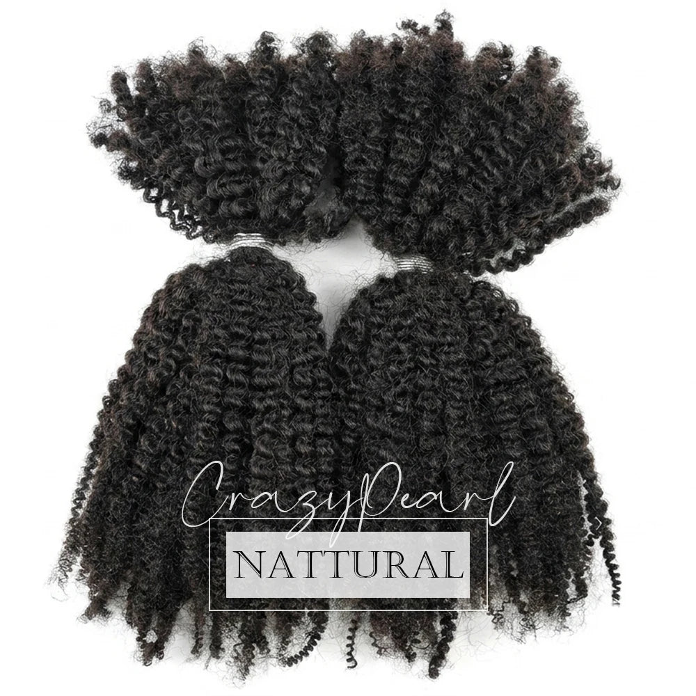 Natural Afro Kinky Curly Human Hair Extensions for Women