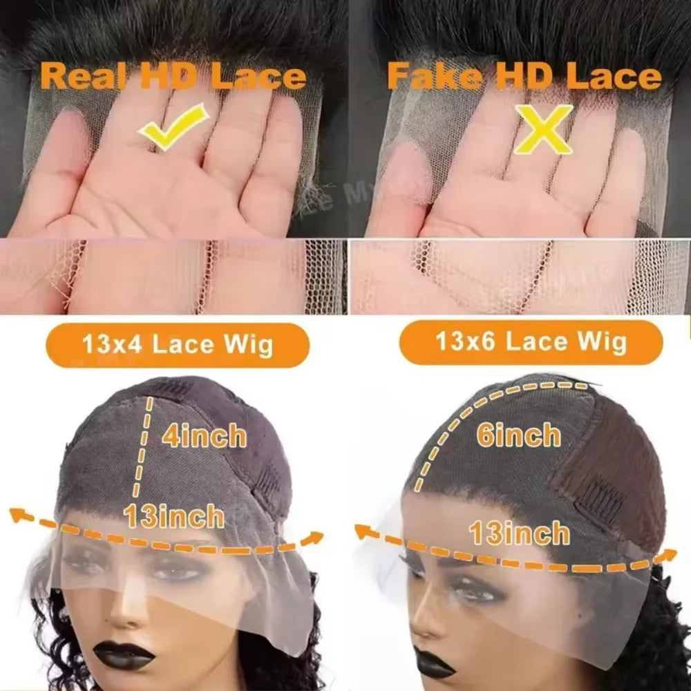 Deep Wave Brazilian Lace Front Human Hair Wig For Women