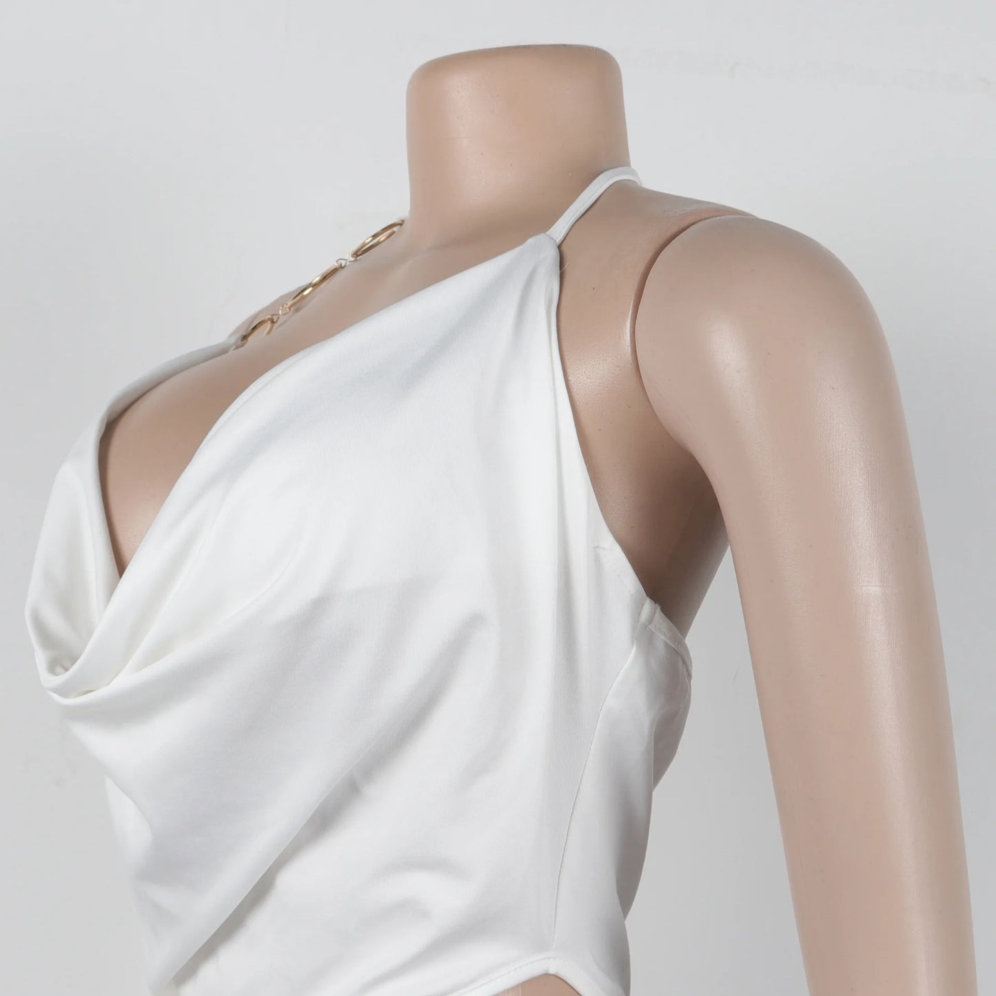Elegant Slim-Fit Elastic Neck Strap Jumpsuit for Women