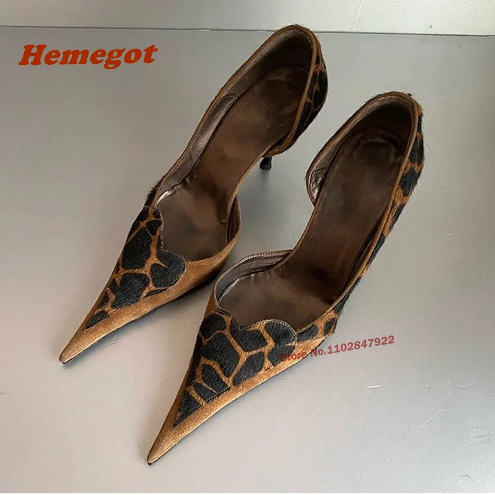 Leopard Print Pointed Toe Stiletto Pumps for Women