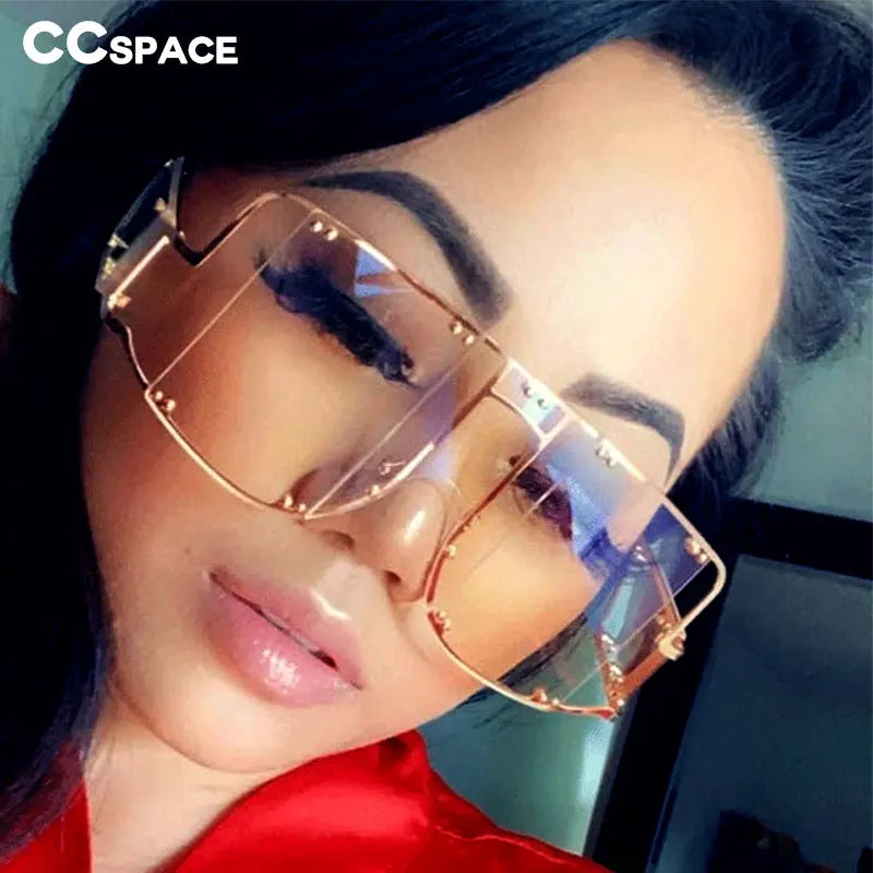 Oversized Mirrored Square Sunglasses