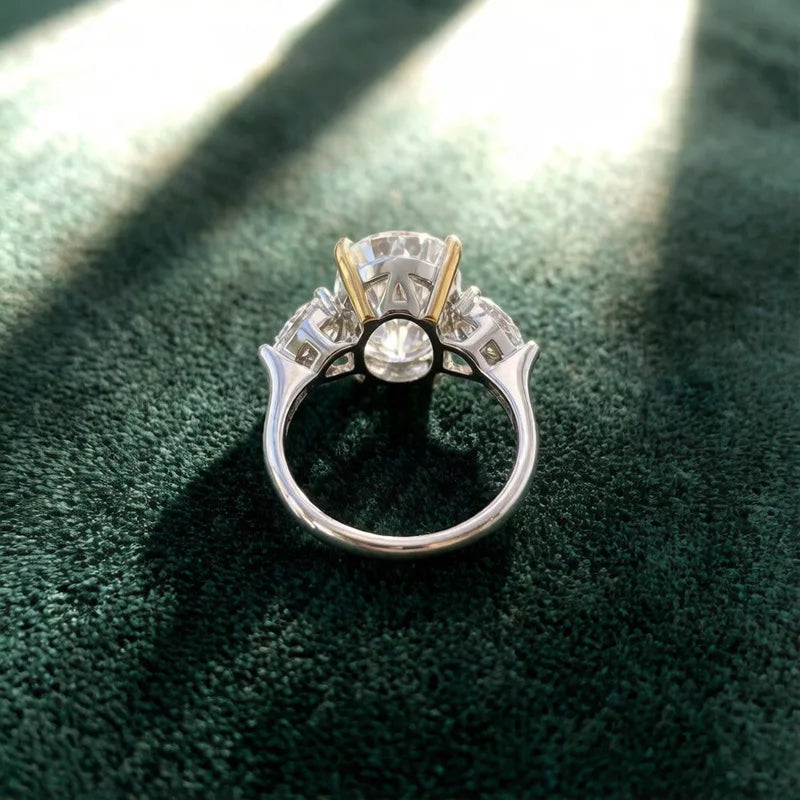 Old European Cut Moissanite Sterling Silver Ring for Women