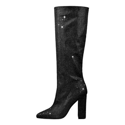 Over The Knee Pointed Toe High Heel Boots for Women