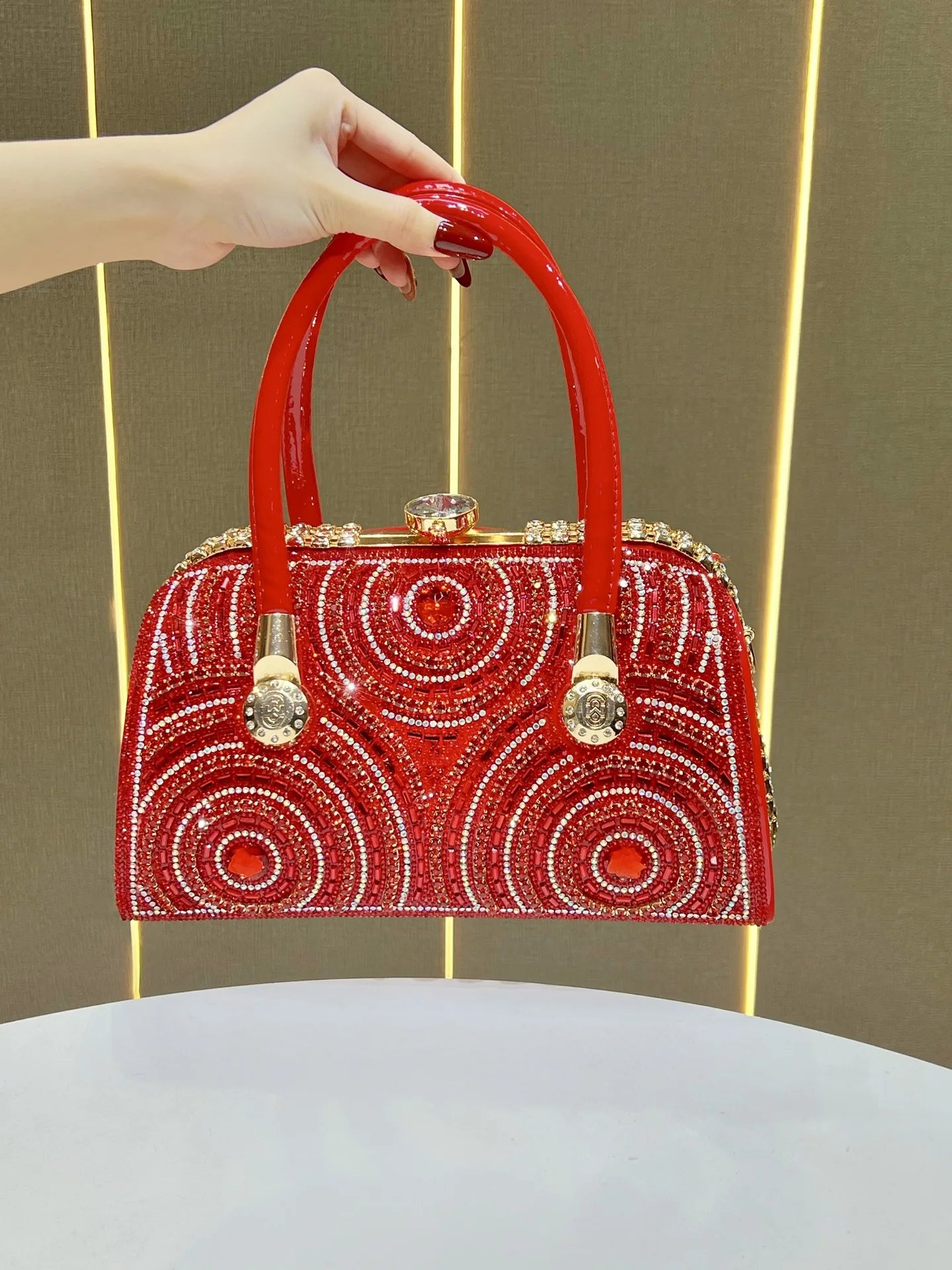 New Dinner Handbag Luxury Brand Diamond-encrusted Sparkling Dinner Party Handbag Fashion Trend Women's Shoulder Crossbody Bag
