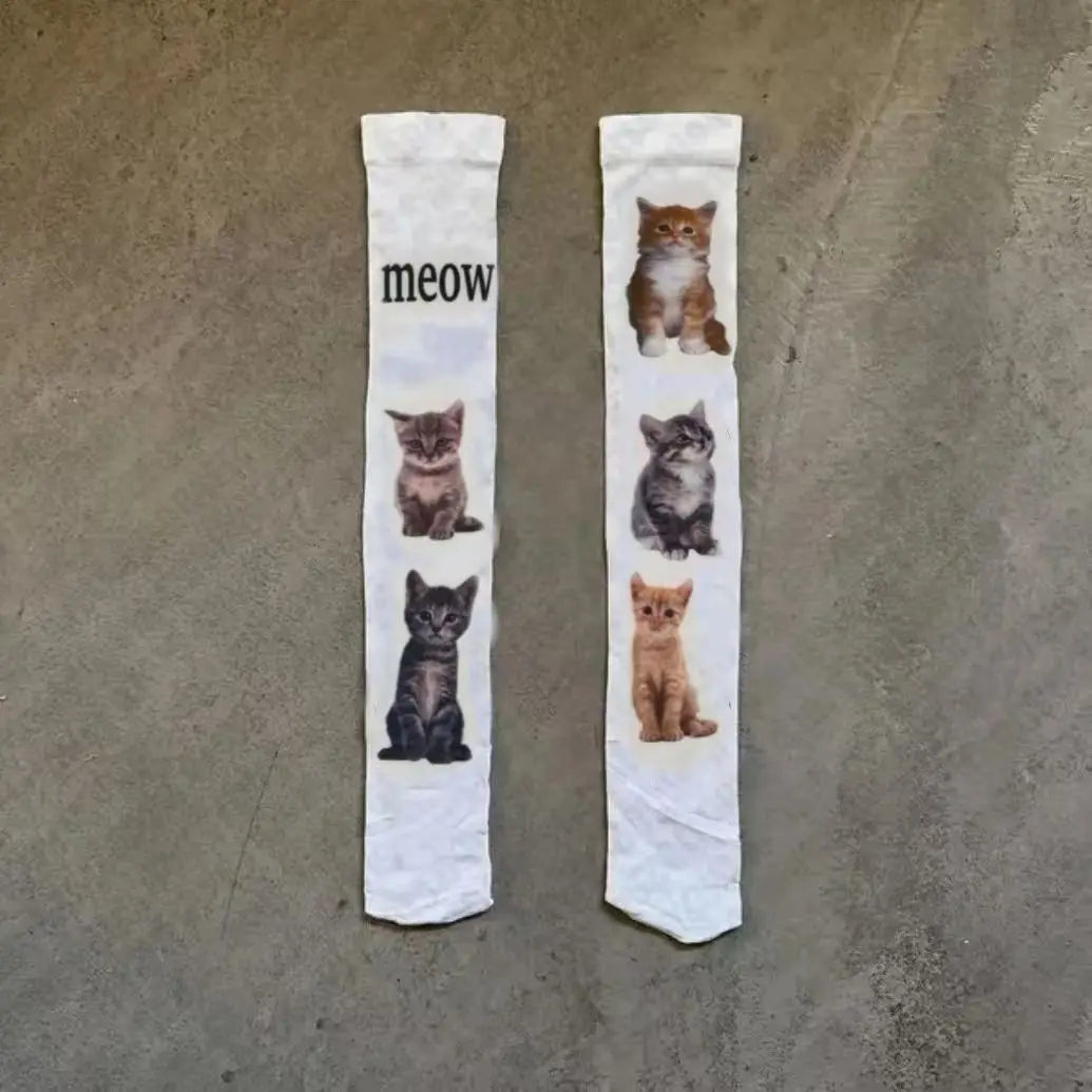 Stylish Graphic Print Over Knee Thigh High Socks For Women