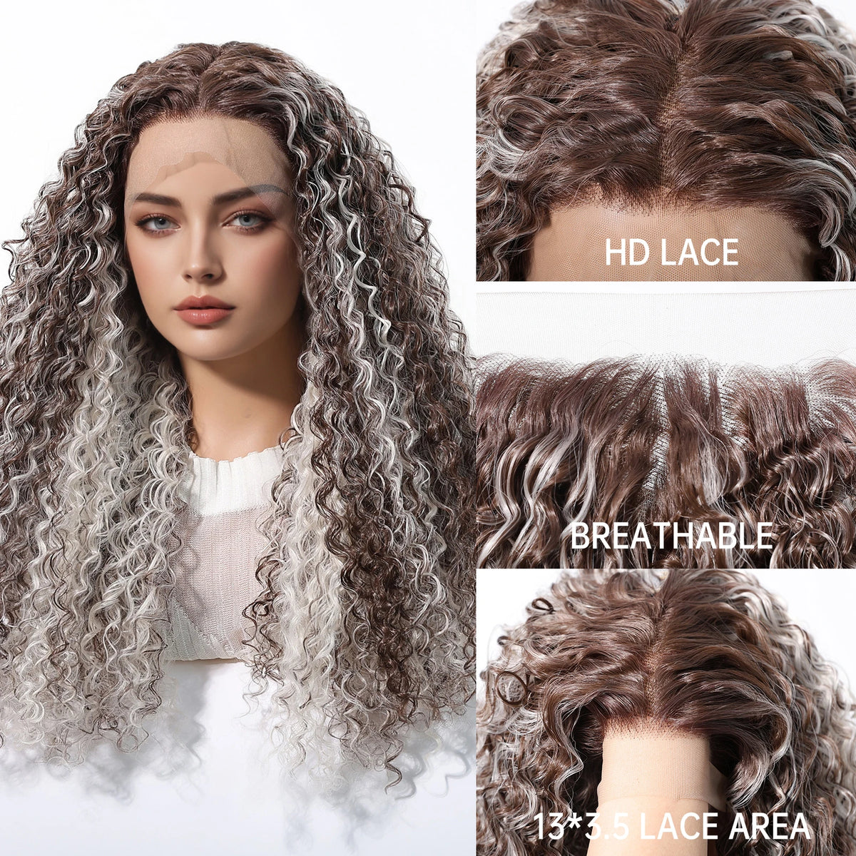 Pre Plucked Glueless Deep Curly Blonde Lace Front Wig for Women