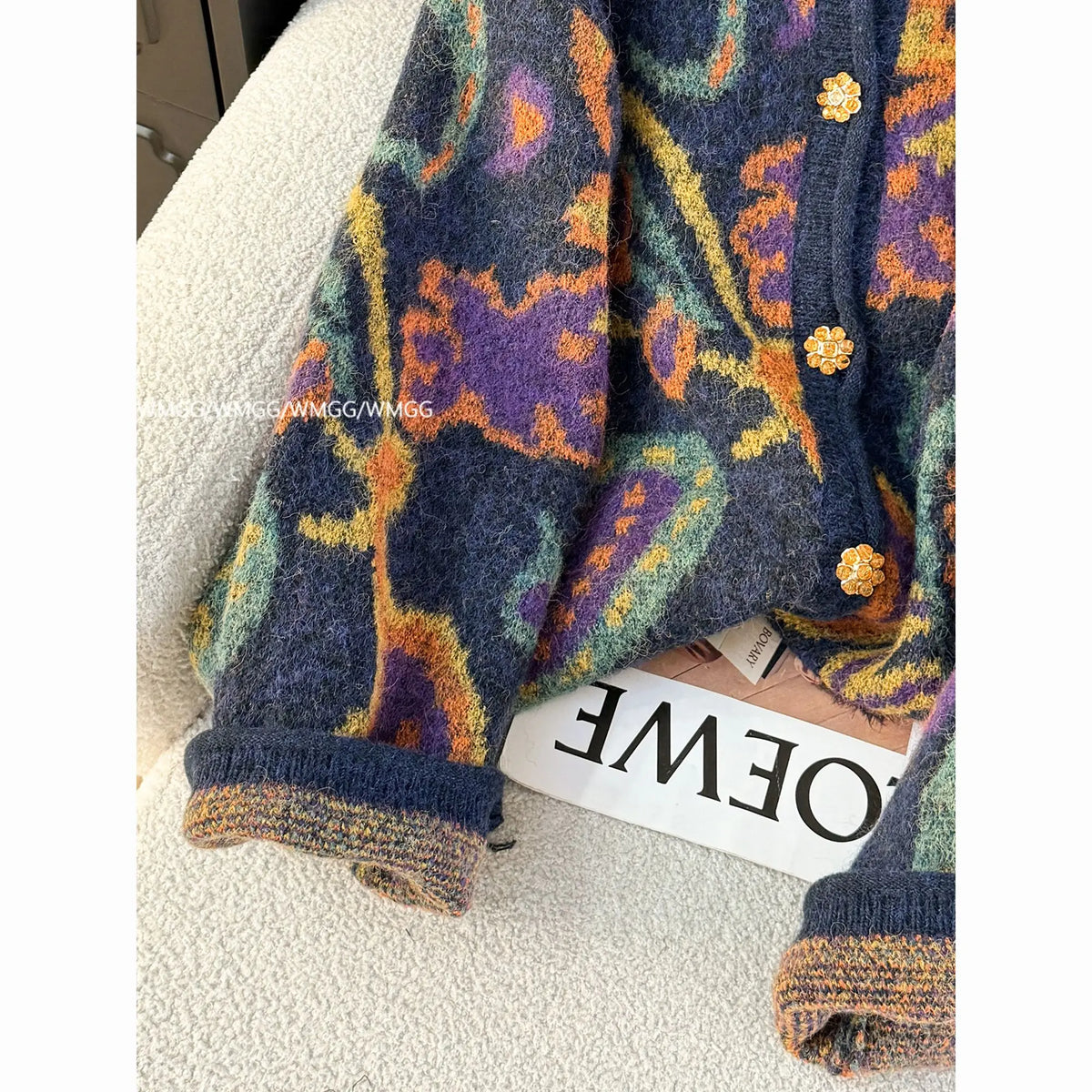 Soft Embroidered Thick Knit Cardigan Jacket for Women