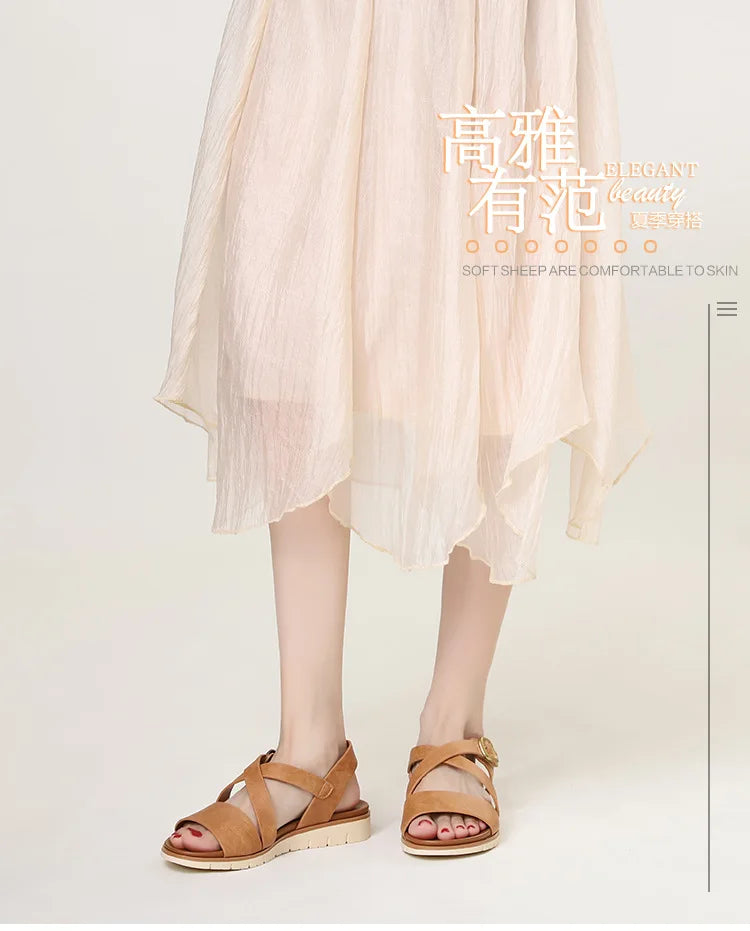 Summer Lightweight Single Strap Wedge Sandals for Women