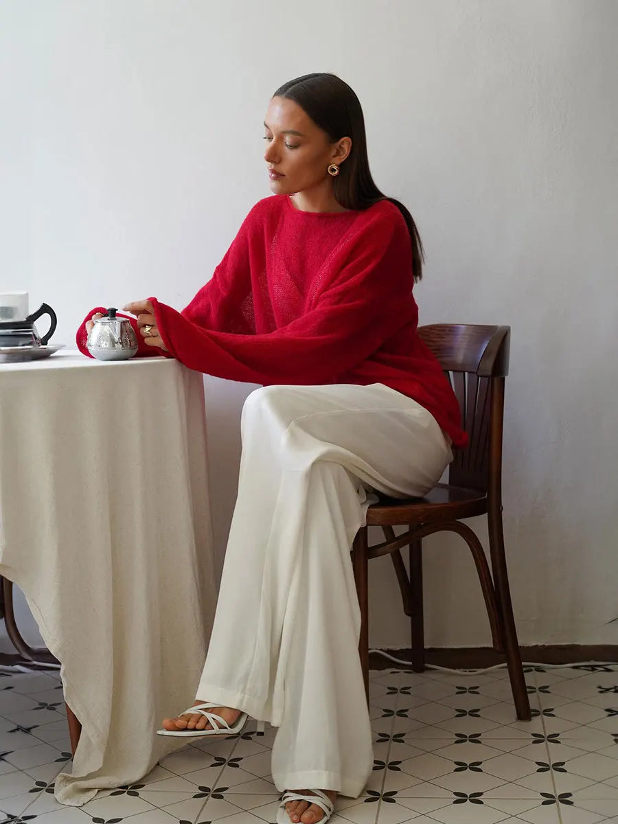 Sheer Hollow Knit Sweater