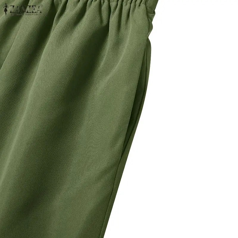 Loose Blouse And Wide Leg Pants Set