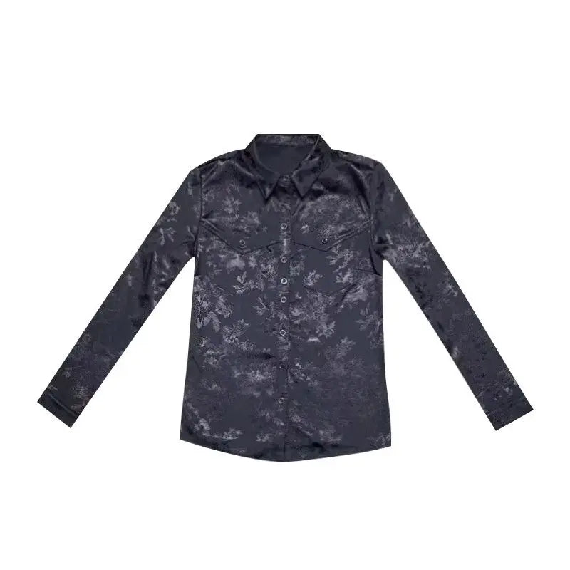 Female Tops Spring and Autumn Full Long Sleeve Women's Shirt Blouse Office Outfits Wear To Work Button Up Formal Loose Green Xl
