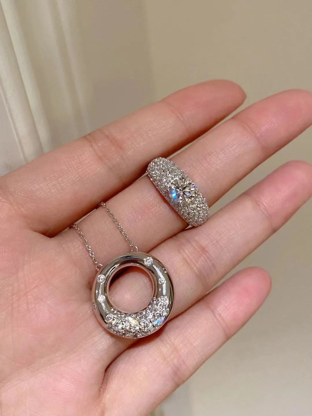 PANSYSEN 925 Sterling Silver Sparkling Pink Sapphire High Carbon Diamond Pendant Necklace 18K Gold Plated Wedding Party Jewelry