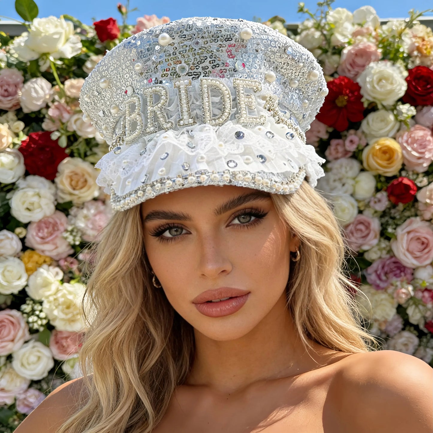 Black Luxury Steampunk Rhinestone Baseball Cap for Women