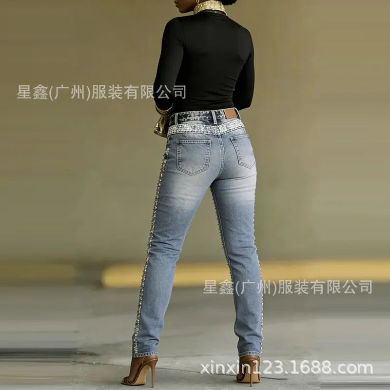 Casual Comfort High Waist Skinny Denim Jeans for Women